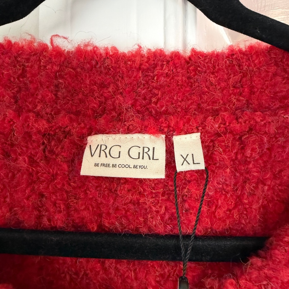 VRL GRL Elsie Knit Cardigan in Chili - Picture 9 of 10